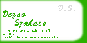 dezso szakats business card